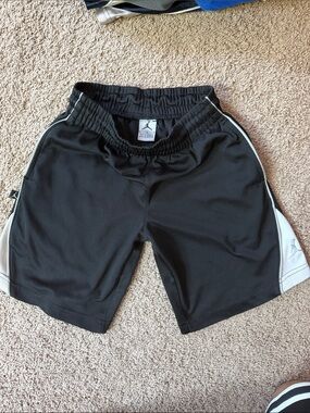 Jordan Black Athletic Shorts with White Side Panels